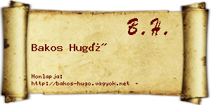 Bakos Hugó névjegykártya